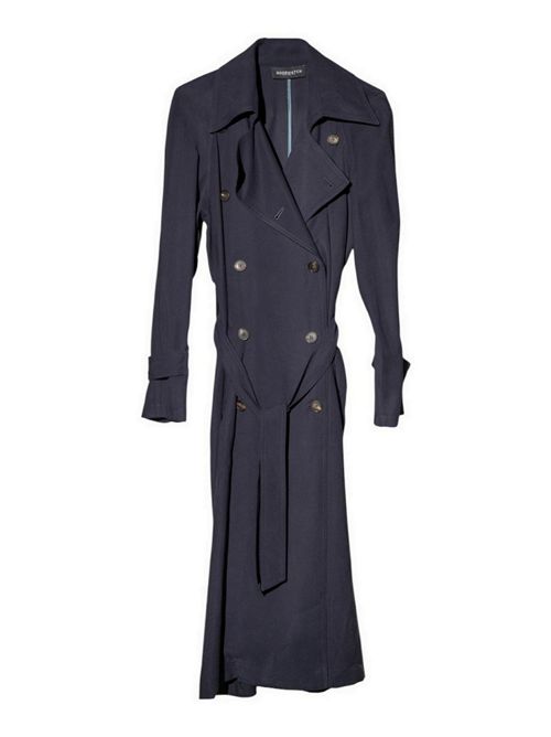 trench donna in twill di viscosa blu Good match | AA80-52U79